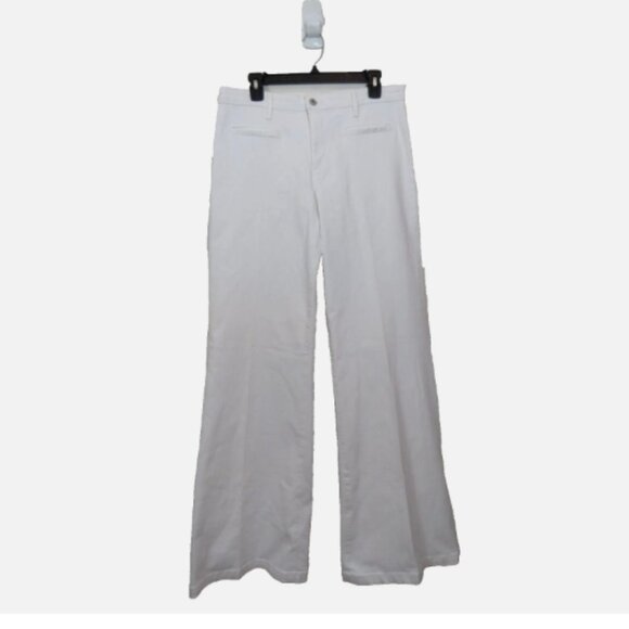 AG Adriano Goldschmied Size 32 The Lana Wide Leg Trouser Pants White High Rise - Picture 2 of 9